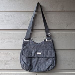 Baggallini Black Leopard Pattern Adjustable Crossbody Bag 100% Nylon Travel